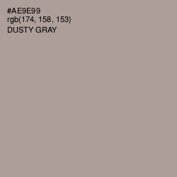 #AE9E99 - Dusty Gray Color Image